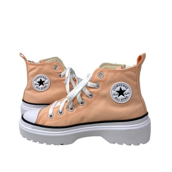 Converse Chuck Lugged Lift Hi Platform Sneaker Kids Women's Coral Canvas A03968C - Picture 5 of 9